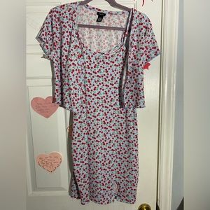 Rue21 Cherry Print bodycon dress and Top set